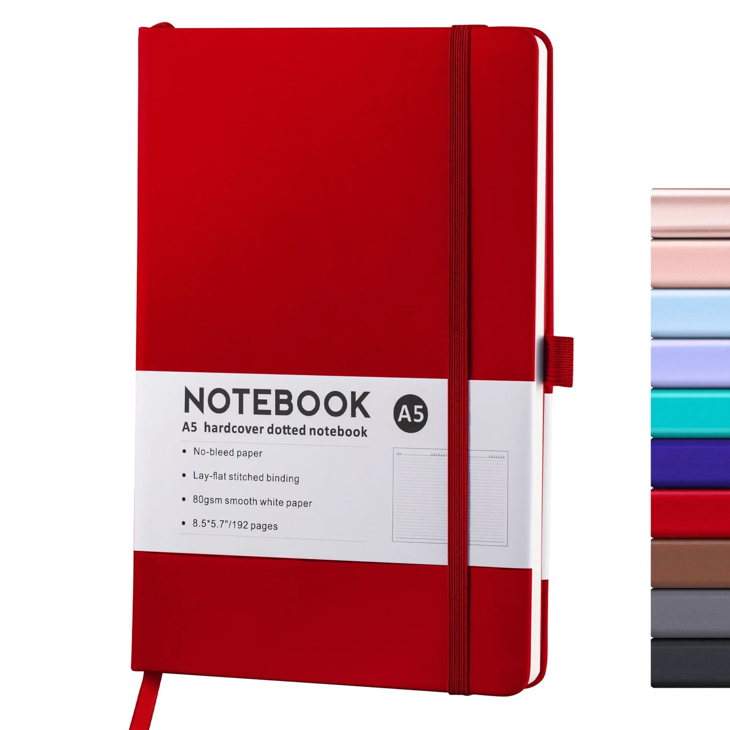 Hardcover A5 A6 Notebook Elastic Band PU Leather Journal Office