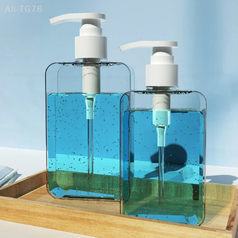 Transparent Square Refillable Soap & Lotion Pump Dispenser