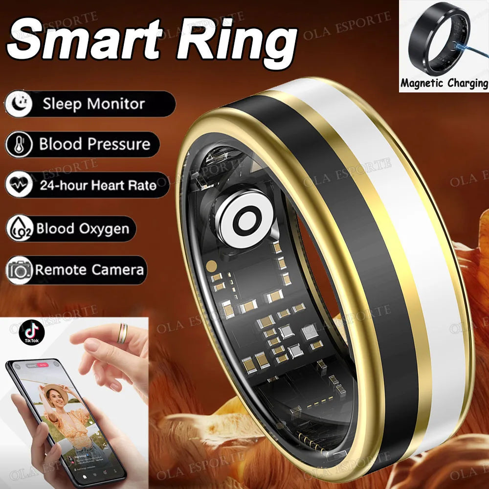 Bluetooth Smart Ring – Heart Rate, SpO₂ & Sleep Tracker
