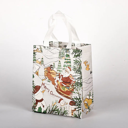 Christmas Non-Woven Gift Bags | Santa & Snowman Tote Holiday Gift Bag Oasis Select Style D Other