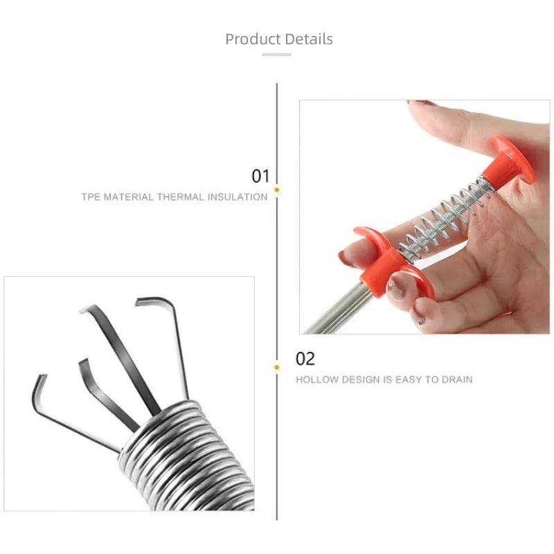 4-Claw Drain Snake Hair Clog Remover – 60cm Flexible Tool