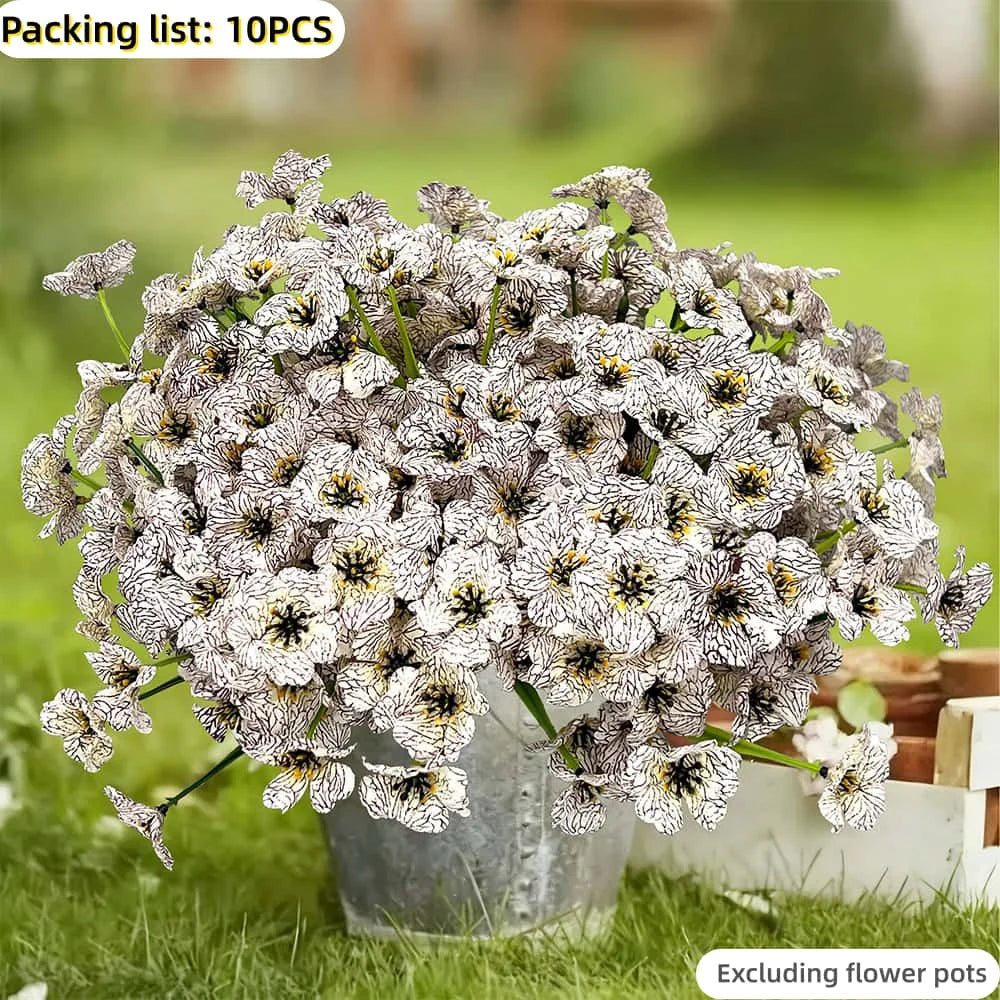 UV Resistant Silk Artificial Flowers 9/10 PCS – Faux Blooms