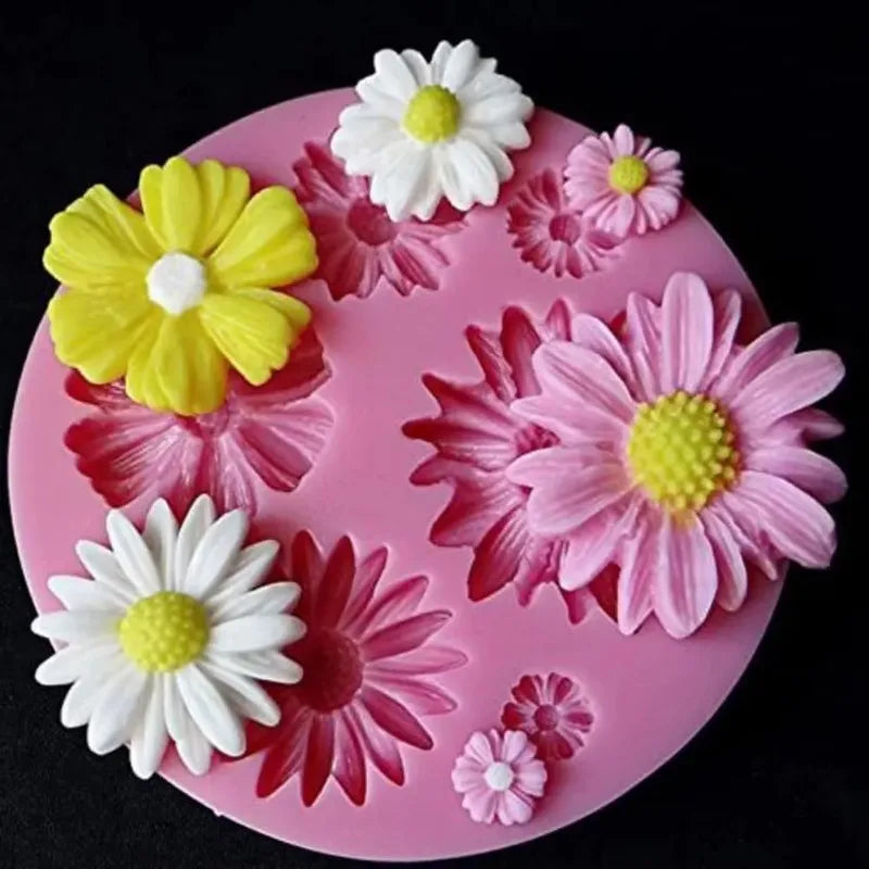 3D Daisy Flower Silicone Molds Fondant Craft Cake Chocolate Ice