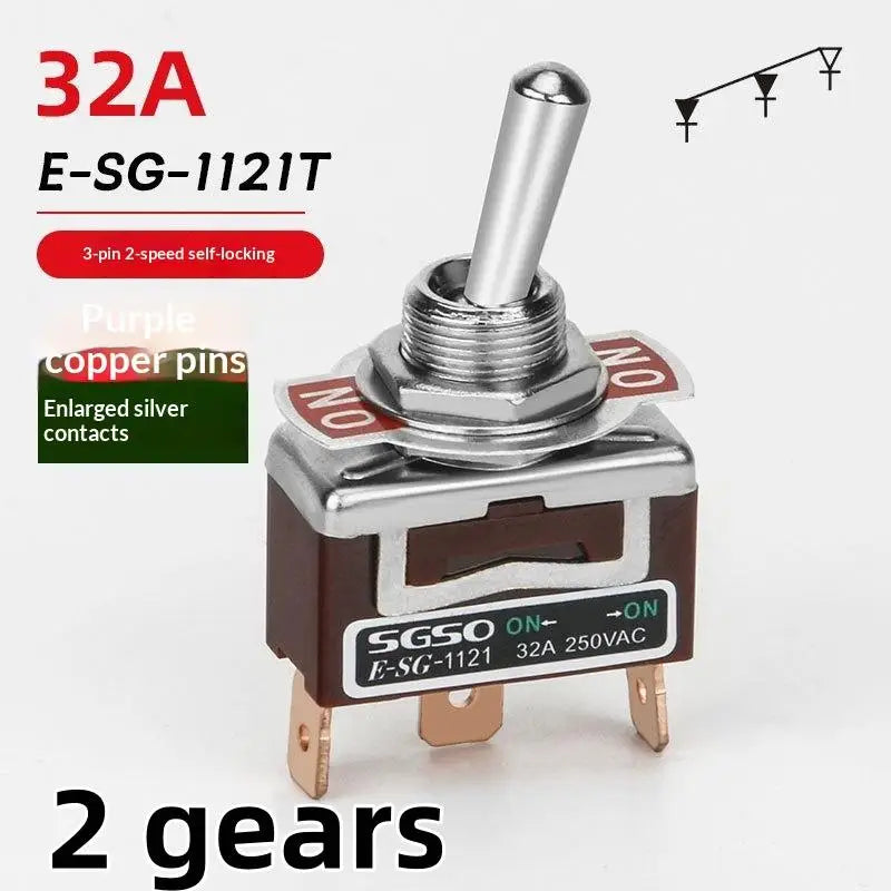 32A 250VAC Rocker Toggle Switch 2/3/4/6 Pin | Brass Screw