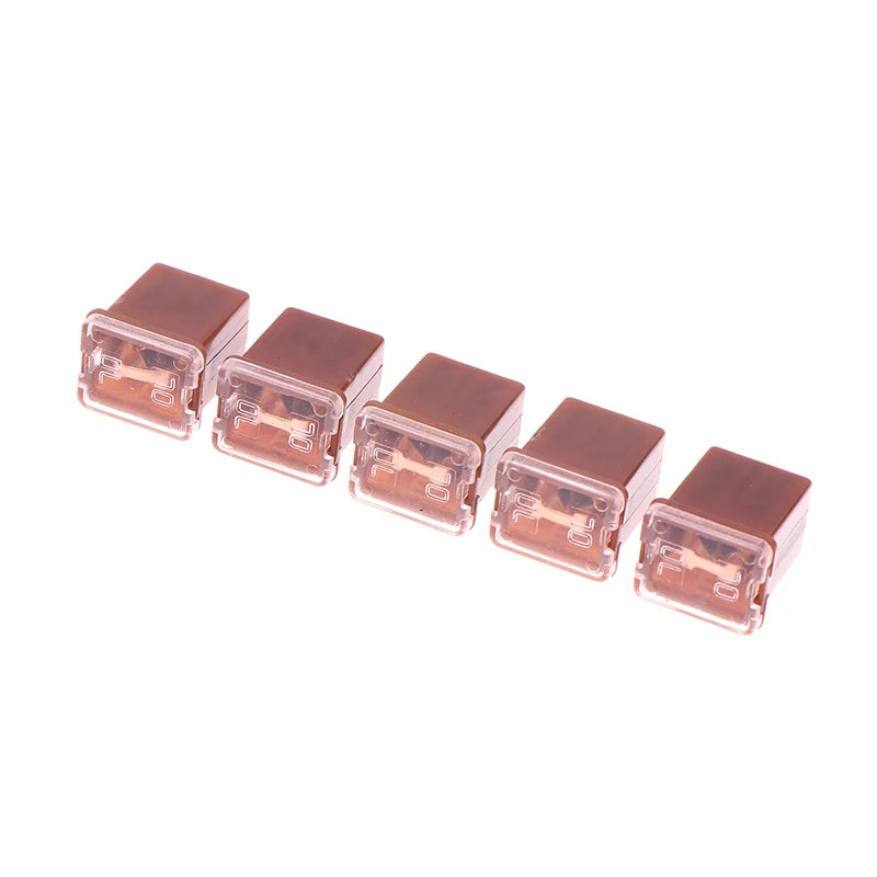 5pcs Mini Square Fuse Set 20A 30A 40A 50A 60A 70A 80A 90A Set Automotive Car Fuse With Plastic Box Assortment Auto Fuse Peaceful Pleasures Health and Wellness 70A