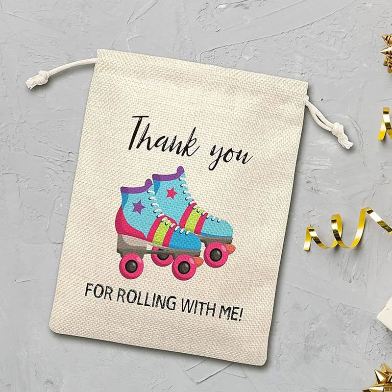 Roller Skate Party Gift Bags for Kids – 5 Pack | Birthday Party Favor Bags Peaceful Pleasures Health and Wellness bag 5 pieces 13x18cm