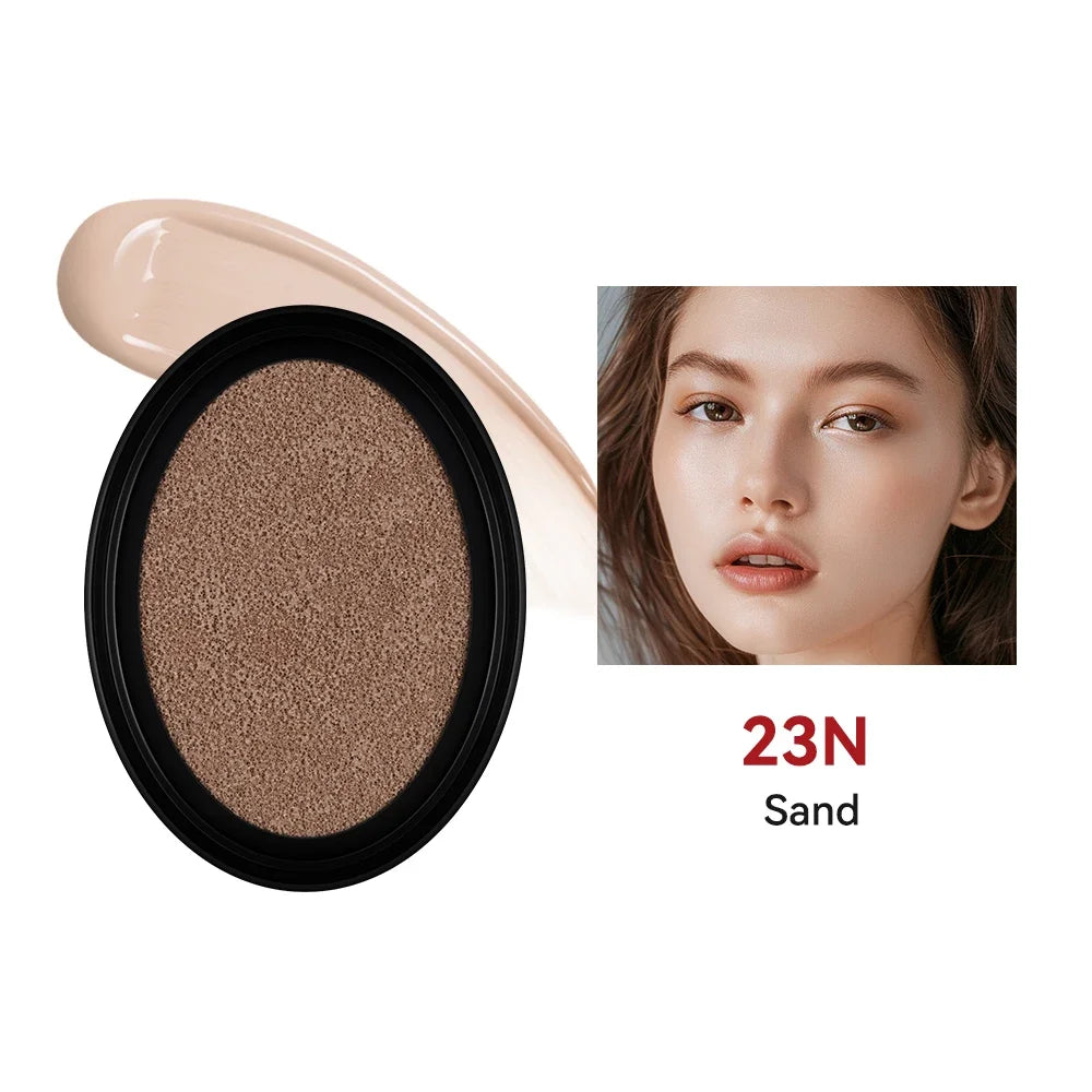 Waterproof Cushion Foundation Refill Semi-Matte Red Finish 72-Hour Wear Long-Lasting Buildable Coverage Sun Protection tirMakeup Peaceful Pleasures Health and Wellness 23N