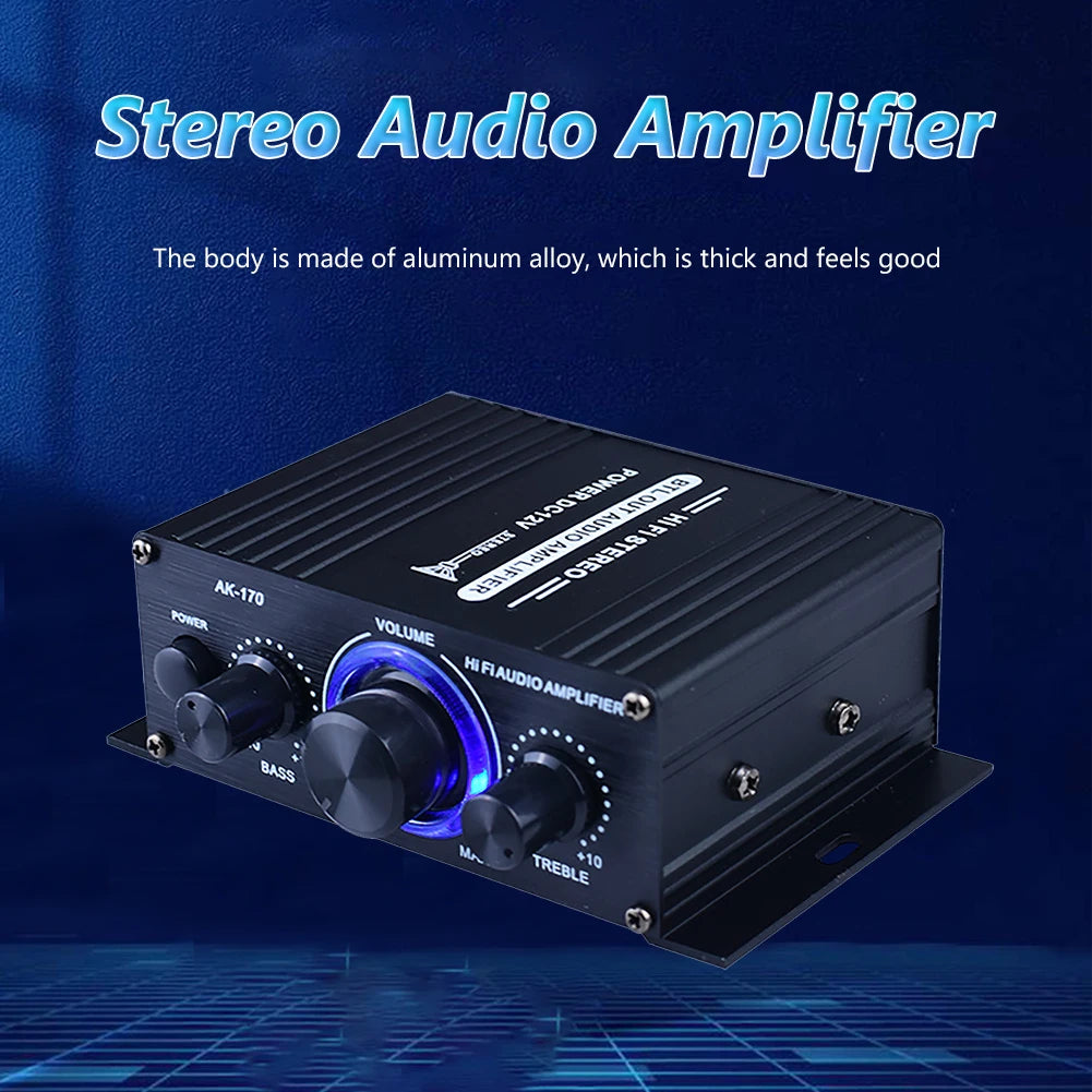 AK-170 Mini HiFi Stereo Amplifier 2×200W Dual Channel RCA