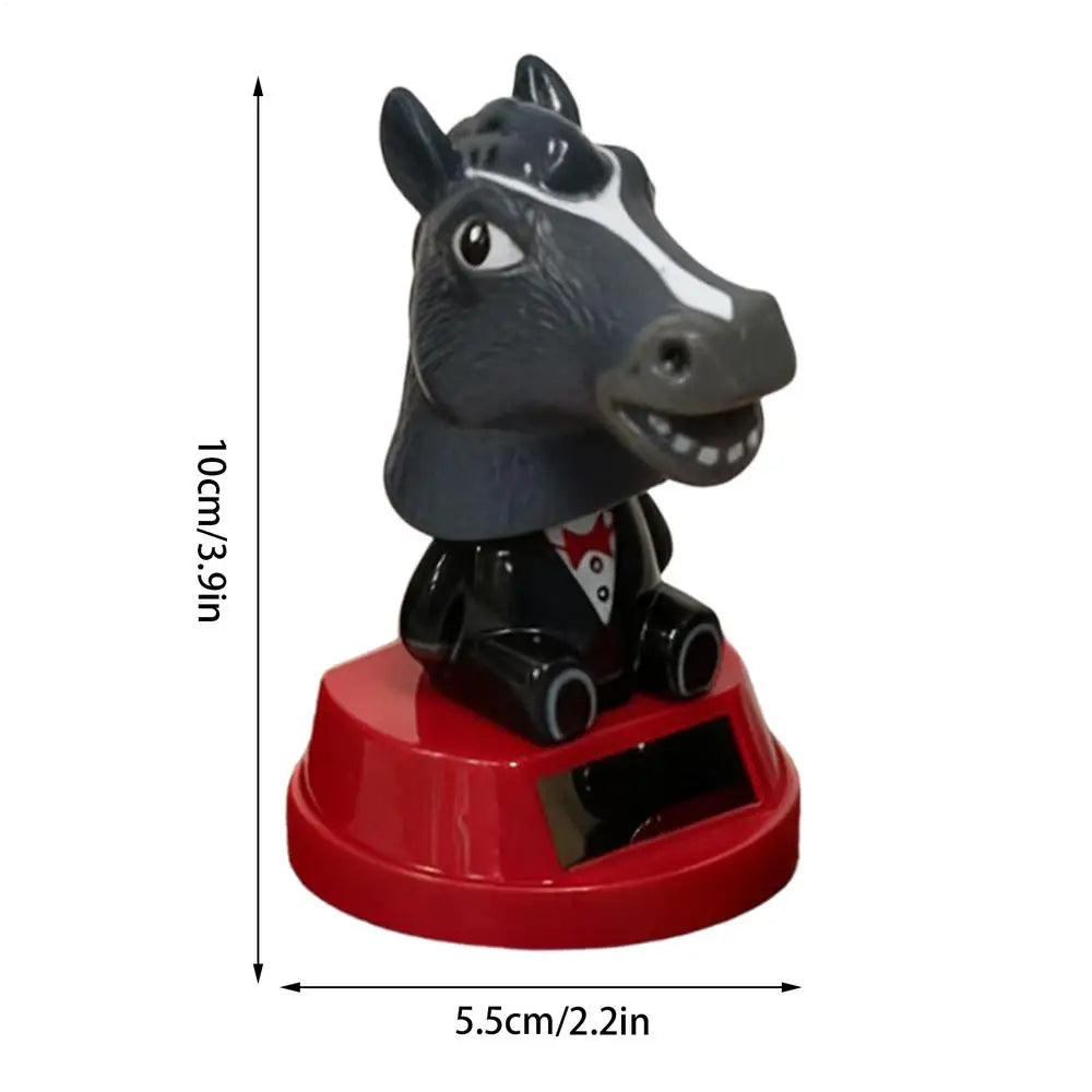 Solar Horse Bobblehead Car Dashboard Ornament | Shaking Figurine