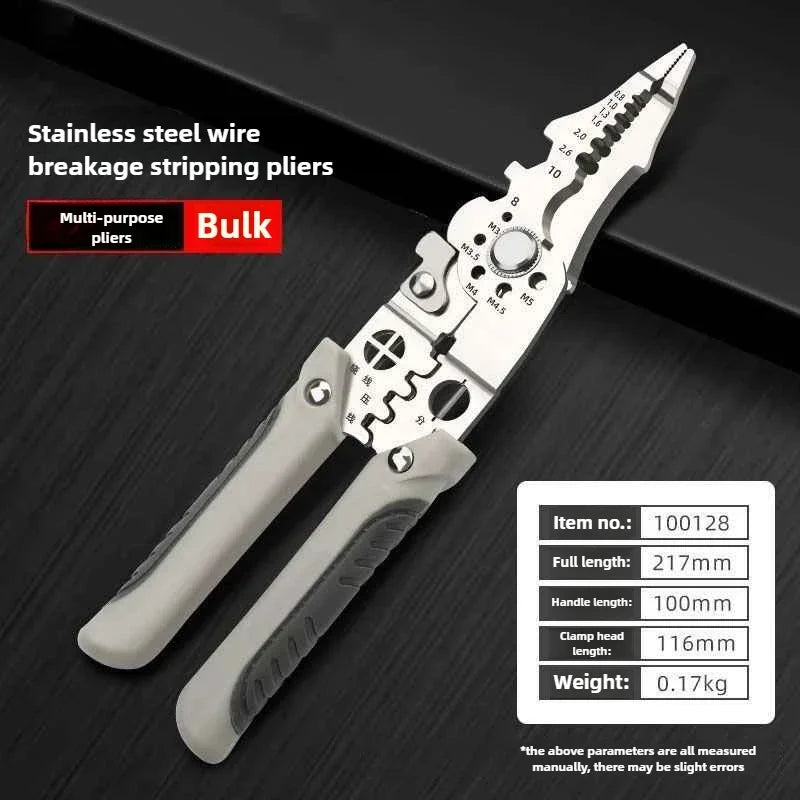 Professional Electrician Pliers, Multi-Function Wire Stripping and Crimping Tool for Electrical Wiring, Must-Have Electrician Peaceful Pleasures Health and Wellness