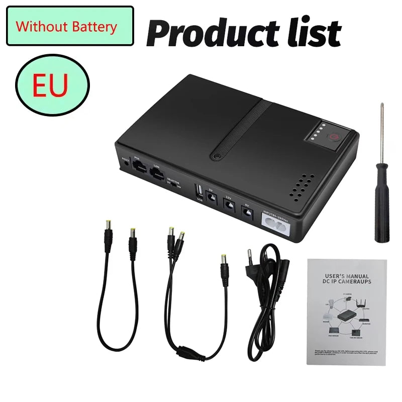 NEW DC18W/36W DC1018L/DC1036L 1A/2A 5V/9V/12V Large Capacity Multipurpose Mini Portable UPS Backup Power Adapter for WiFi Router Peaceful Pleasures Health and Wellness DC1018L 18W EU