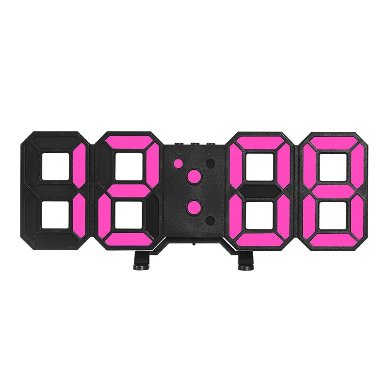 Modern LED Digital Wall Clock Triple Alarm Temperature Display