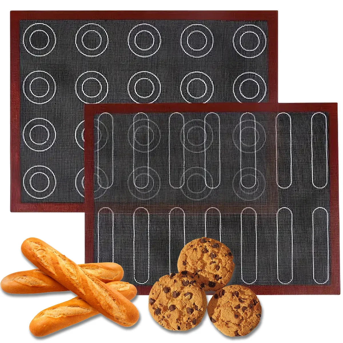 Perforated Double-Sided Silicone Baking Mat | Puff & Round Patterns – Non-Stick Reusable Oven Liner
