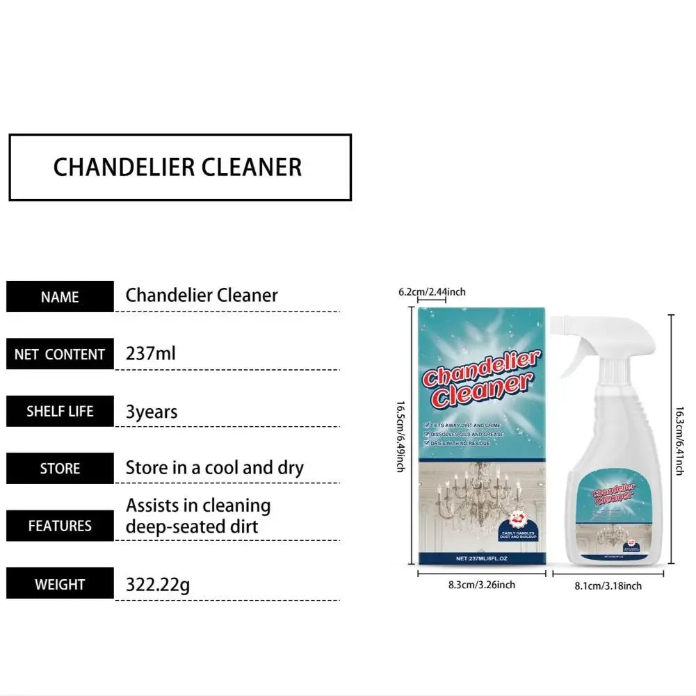 No Rinse Crystal Chandelier Cleaner Streak Free For Glass Metal Lamp Cleaning And Care Plastic Surfaces Eco Friendly Tool Peaceful Pleasures Health and Wellness