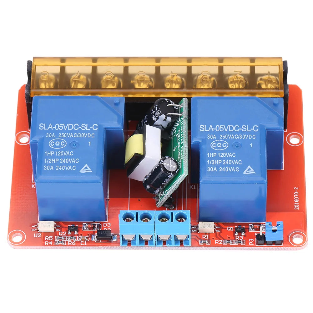 AC100V-250V 30A Power 2-Channel Relay DC5V Low Level Trigger Switch