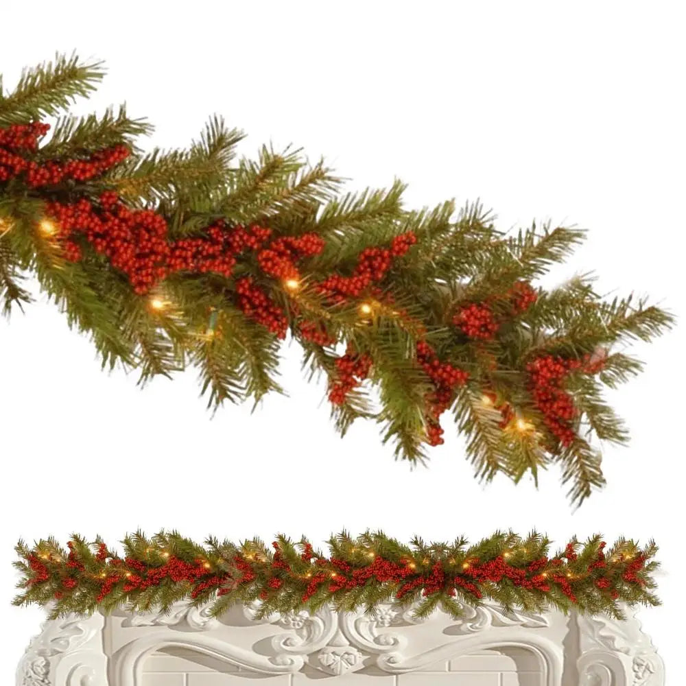Garland For Christmas Bendable Hangable Christmas Artificial Vine Garland Decoration For Window Fence Porch Arch Mantel Peaceful Pleasures Health and Wellness A China Mainland