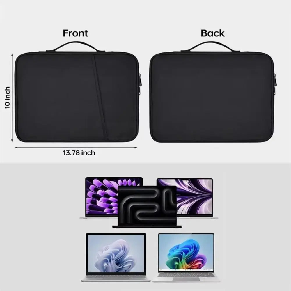With Handle Portable Laptop Bags Lightweight Ultra Thin Laptop Case Soft Material Dual Zipper Computer Notebook Sleeve Peaceful Pleasures Health and Wellness