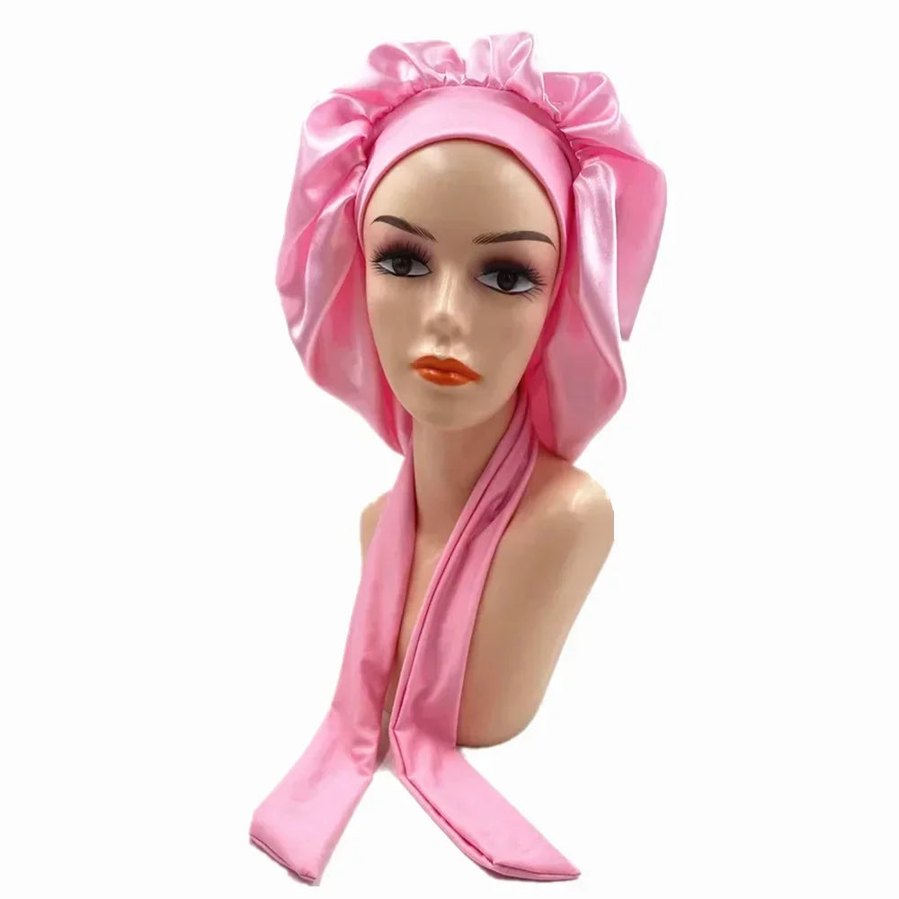 Extra Large Satin Lined Sleep Bonnet | Women's Night Cap