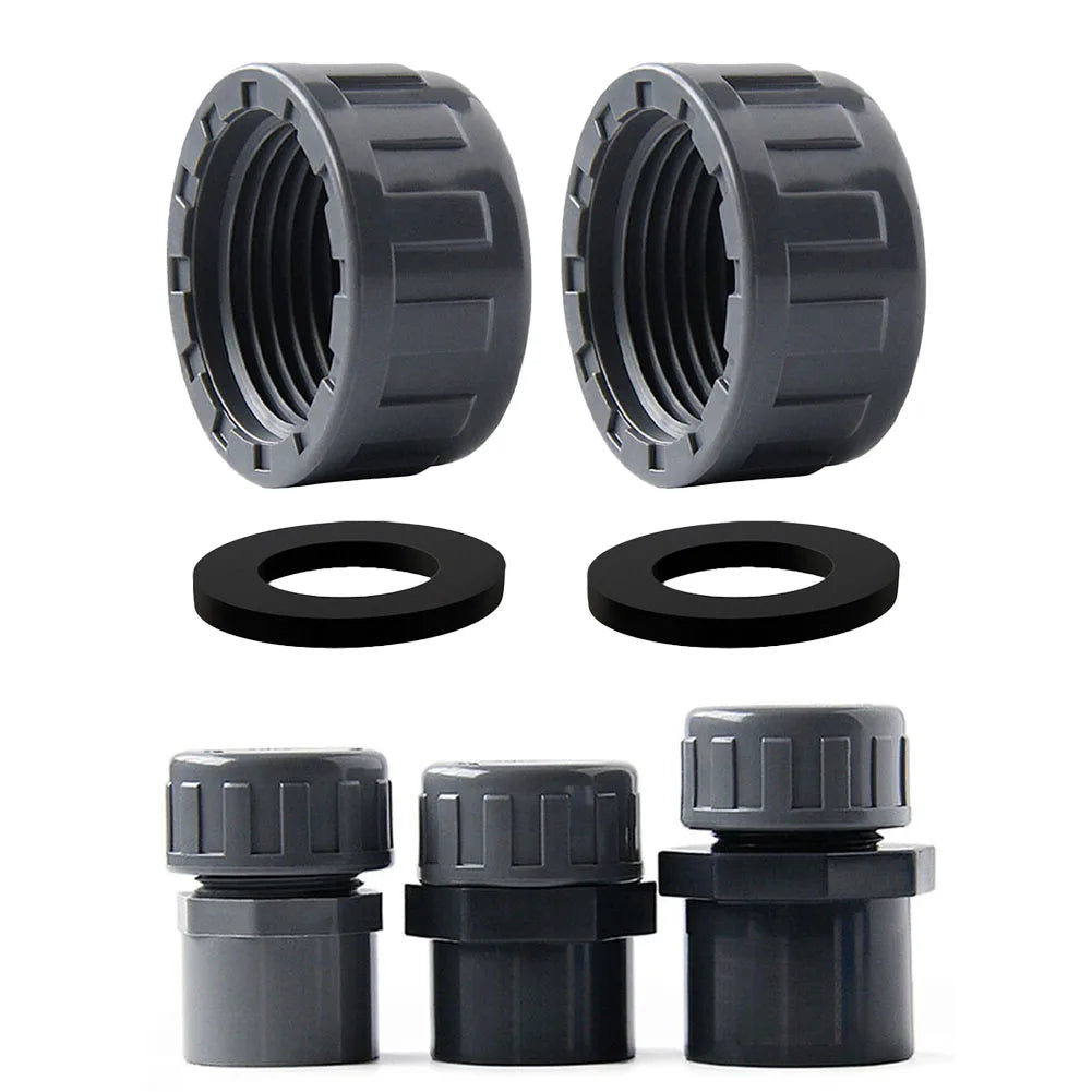 2-Pack PVC Female Thread End Cap 20/25/32mm + Rubber Seals