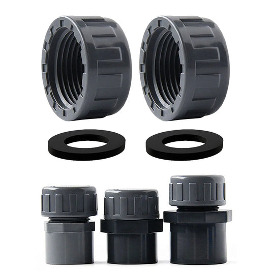 2-Pack PVC Female Thread End Cap 20/25/32mm + Rubber Seals PVC Pipe End Cap Oasis Select