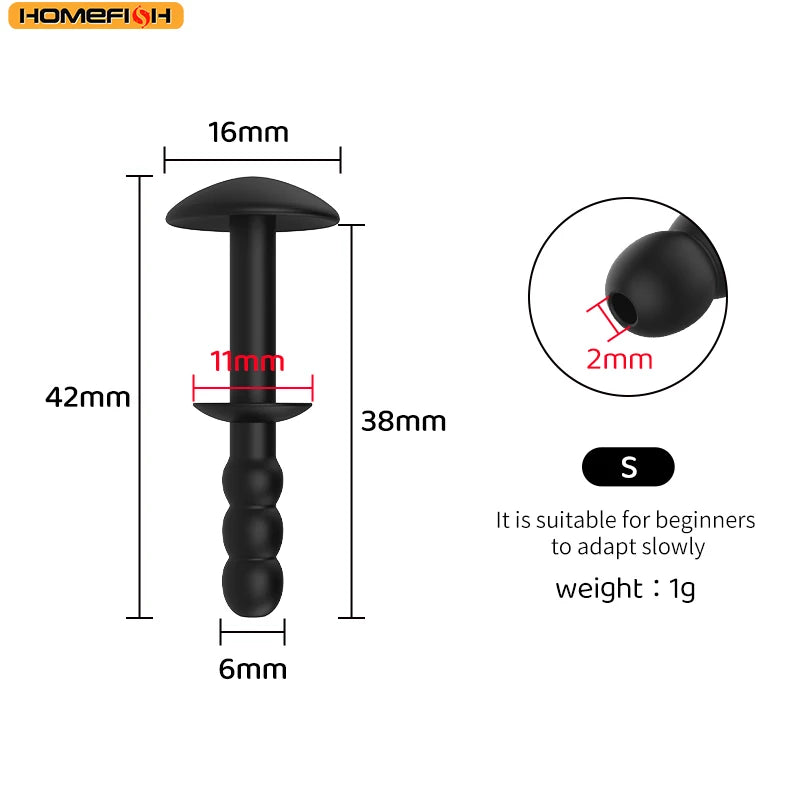 Umbrella Impedance Bacteria Anti Stripping Male Eyelet Hollow Catheterization Eyelet Urethral Obstruction Wearing Urethral Dilat Peaceful Pleasures Health and Wellness size-S