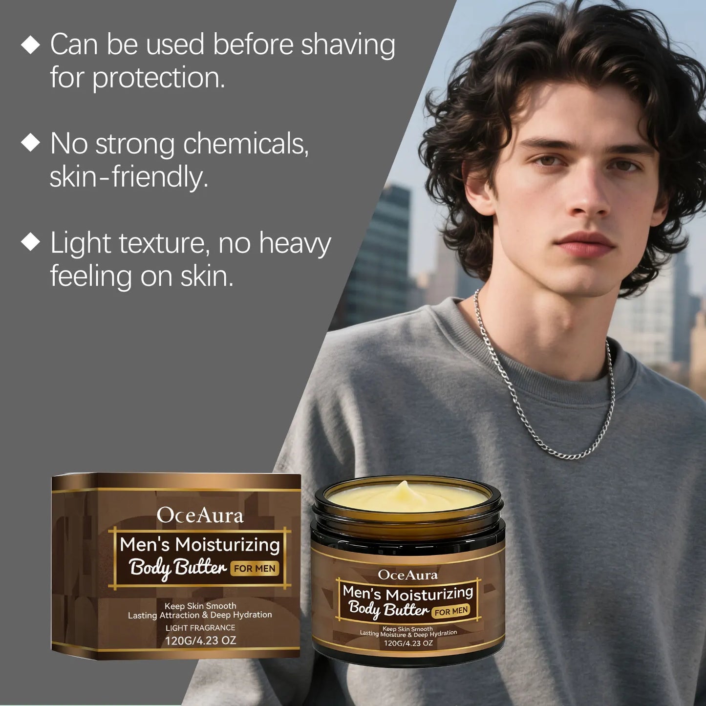 Men's Body Butter – Deep Hydrating Cream for Dry Skin