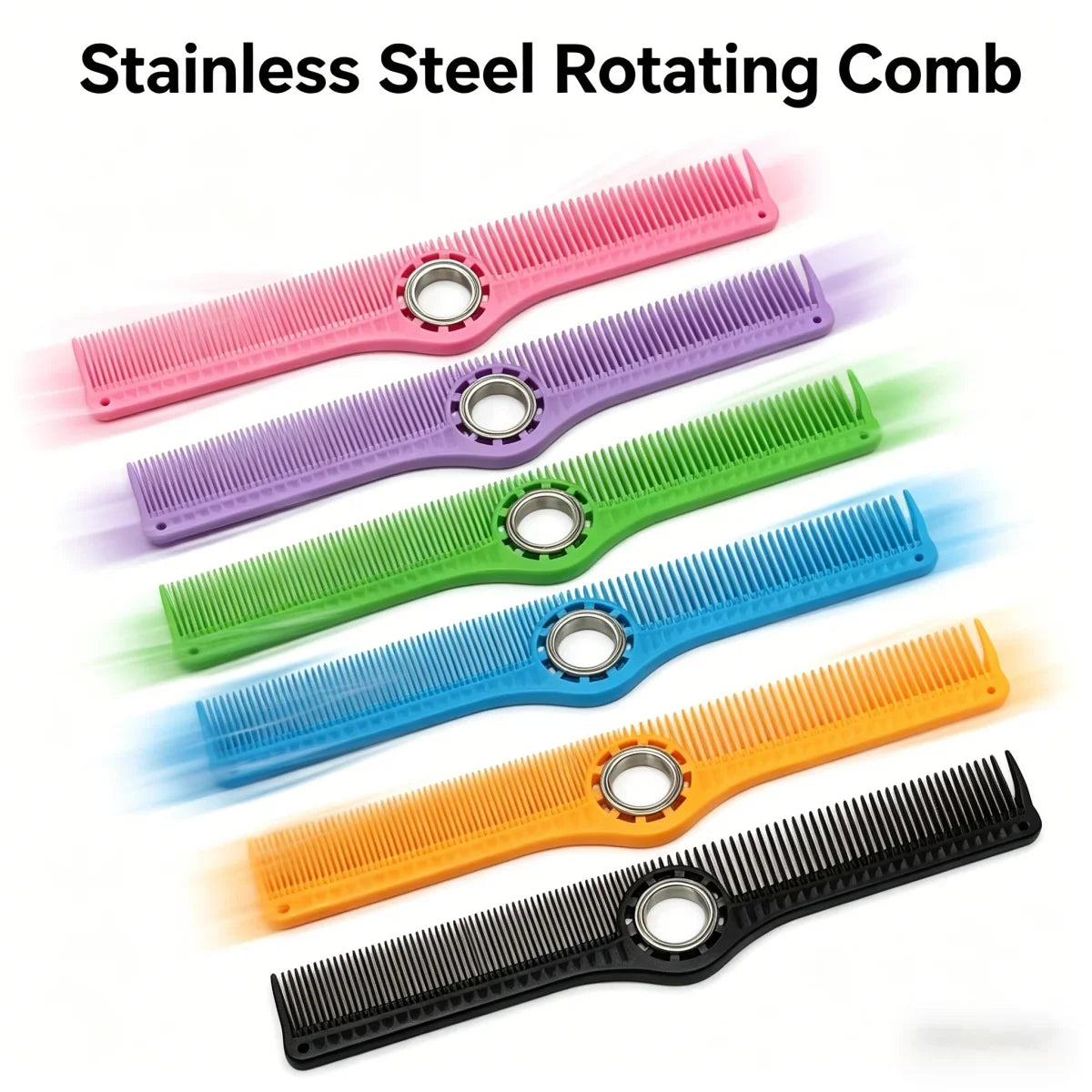 Professional Detangling Hair Comb with Metal Ring | Salon Tool