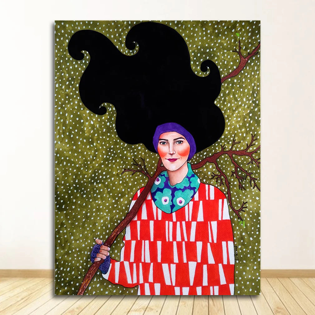Nordic Characters Colorful Canvas Wall Art Print | Unframed Poster