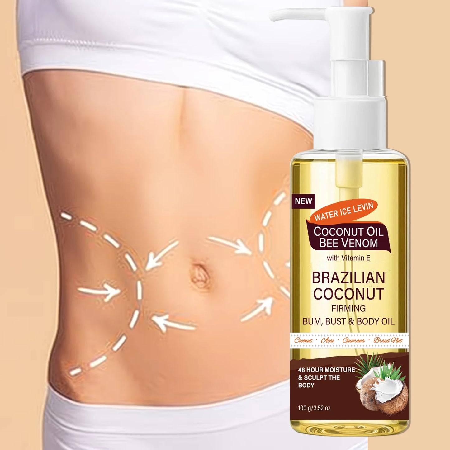 Brazilian Coconut Firming Body Oil – Bee Venom & Vitamin E 100g Firming Body Oil Peaceful Pleasures Health and Wellness