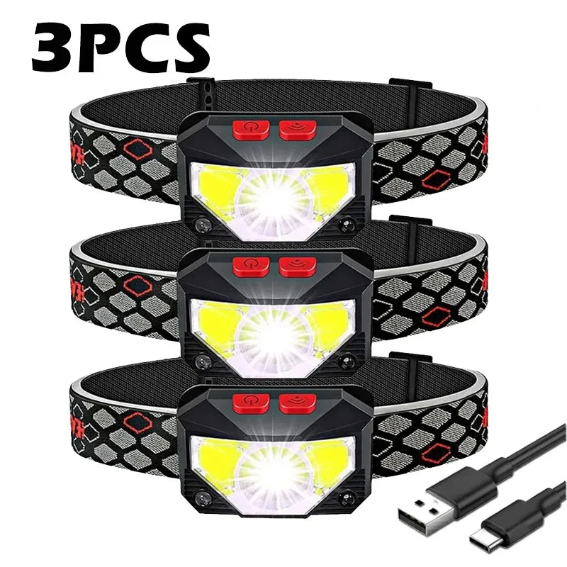 ZHIYU 500LM Rechargeable LED Headlamp 2-Pack | Motion Sensor