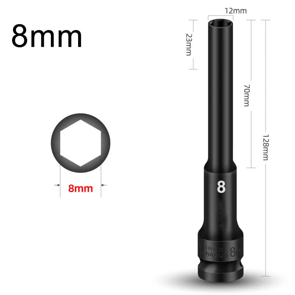 1 Drive Deep Impact Hex Socket Extra Bolt Nut Driver Bit 8- Spanner