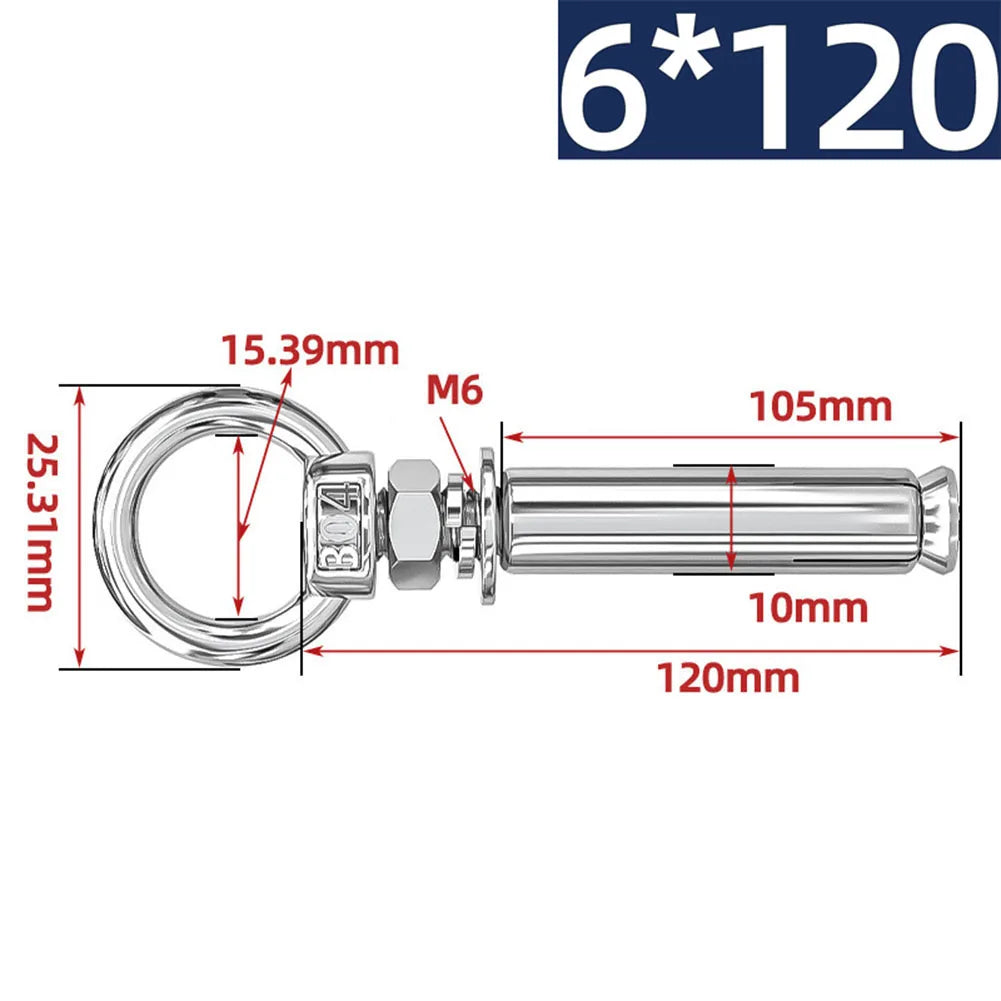 304 Stainless Steel Expansion Bolts Ring Hook Anchor Concrete Eye