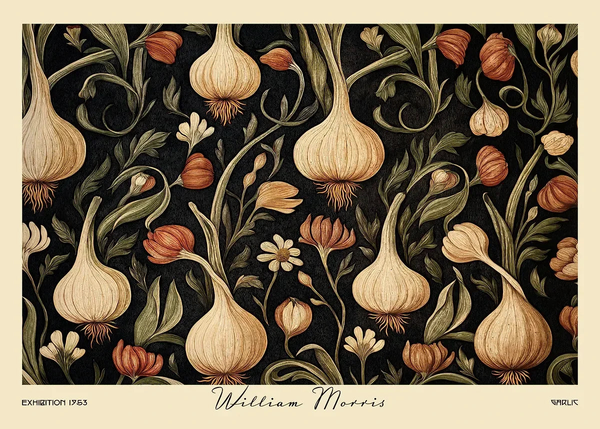 William Morris Retro Kitchen Fruit Canvas Wall Art | Dining Decor