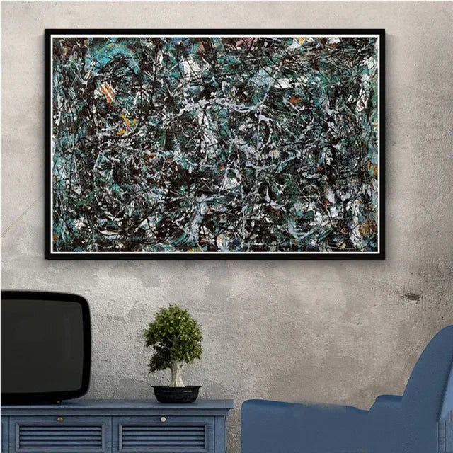 Jackson Pollock Abstract Canvas Wall Art Print | Home Decor Canvas Wall Art Peaceful Pleasures Health and Wellness 1 40x60cm Unframed