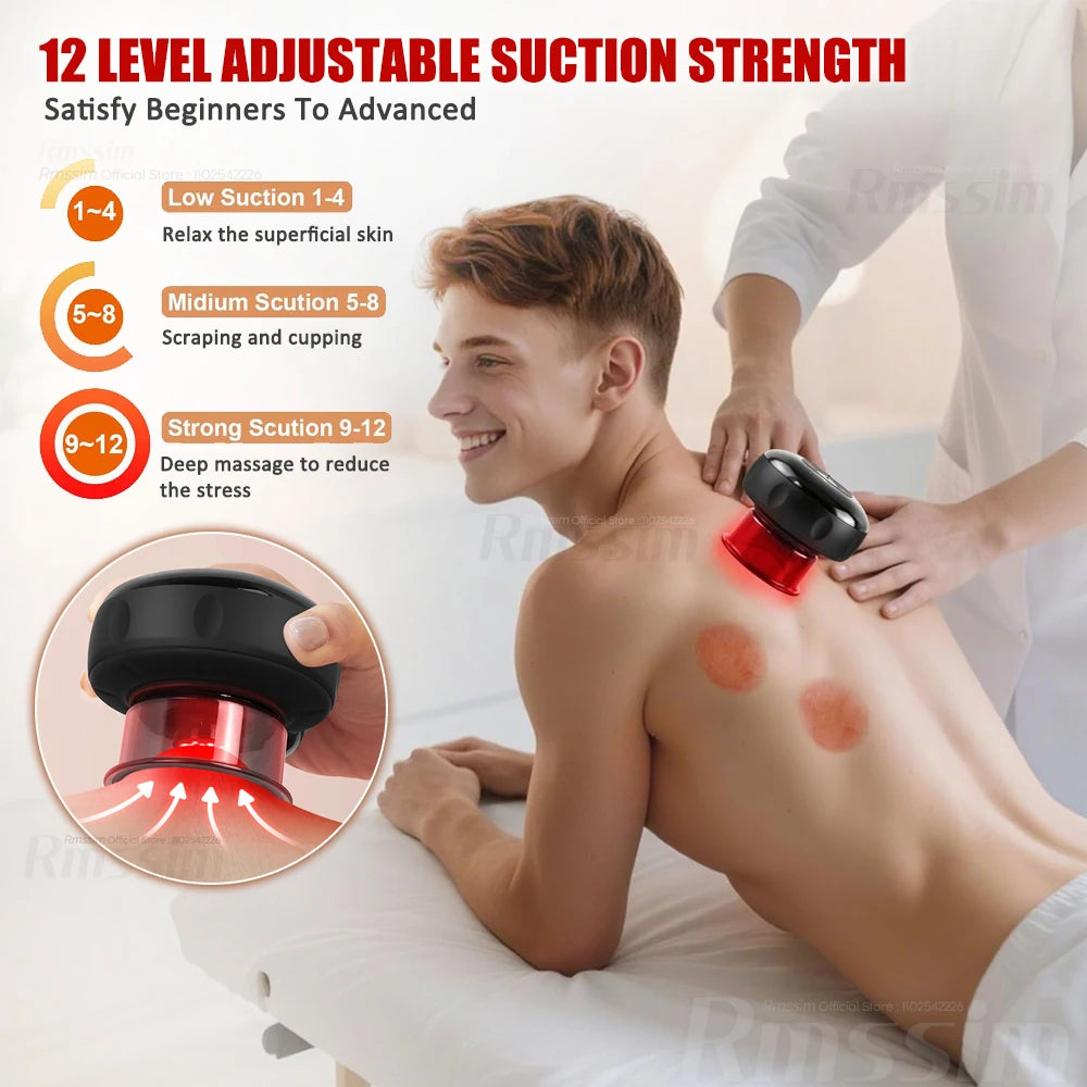 Heating Intelligent Vacuum Cupping Massager - Gua Sha Cupping Massager for Back Neck Arm Body Peaceful Pleasures Health and Wellness