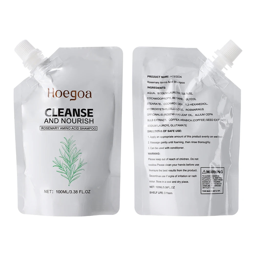 Rosemary Amino Acid Shampoo 3.38oz Travel Gentle Daily Hair Cleanser for Scalp Soothing Nourishing Repairs Dry Damaged Hair Wash Peaceful Pleasures Health and Wellness 100ml 2pcs