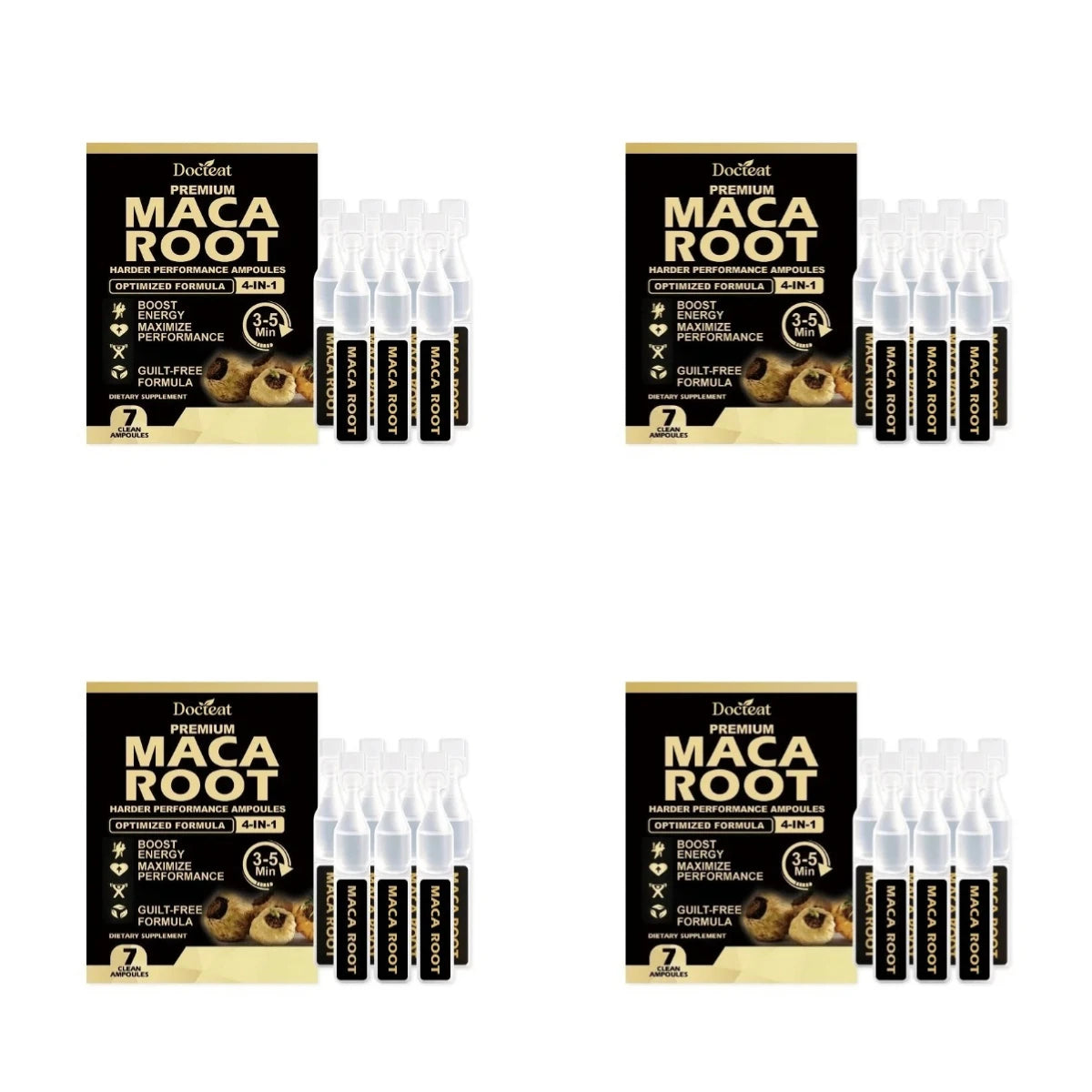 Maca Root Ginseng L-Arginine Liquid Ampoules | 7-Pack Daily