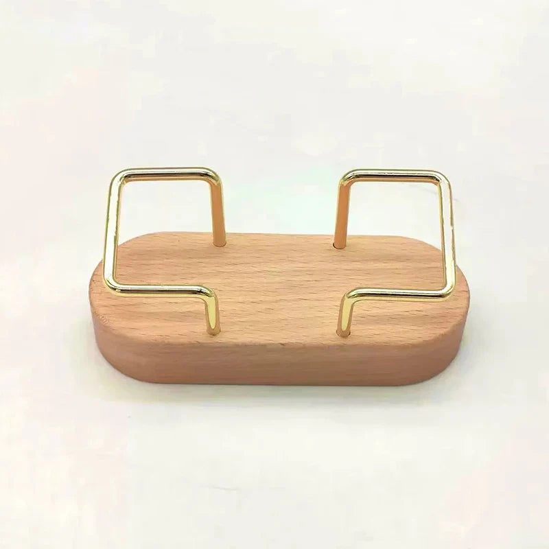 Wooden Business Card Holder Desk Stand Organizer Display