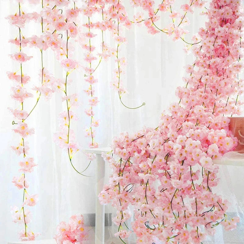 180CM Artificial Sakura Silk Flower Vine | Wedding & Home Decor