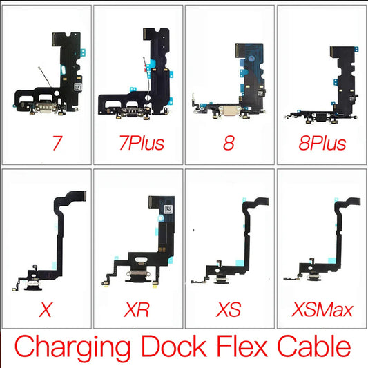iPhone 7 8 X XR XS Max Charging Port Dock Flex Cable + Mic Phone Repair Part Oasis Select