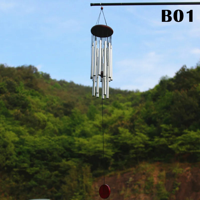 Wind Chimes Outdoor Large Deep Tone Hanging Ornament Garden Home Mobiles Wind Chimes Windchime Outdoor Garden Home Peaceful Pleasures Health and Wellness Light Grey