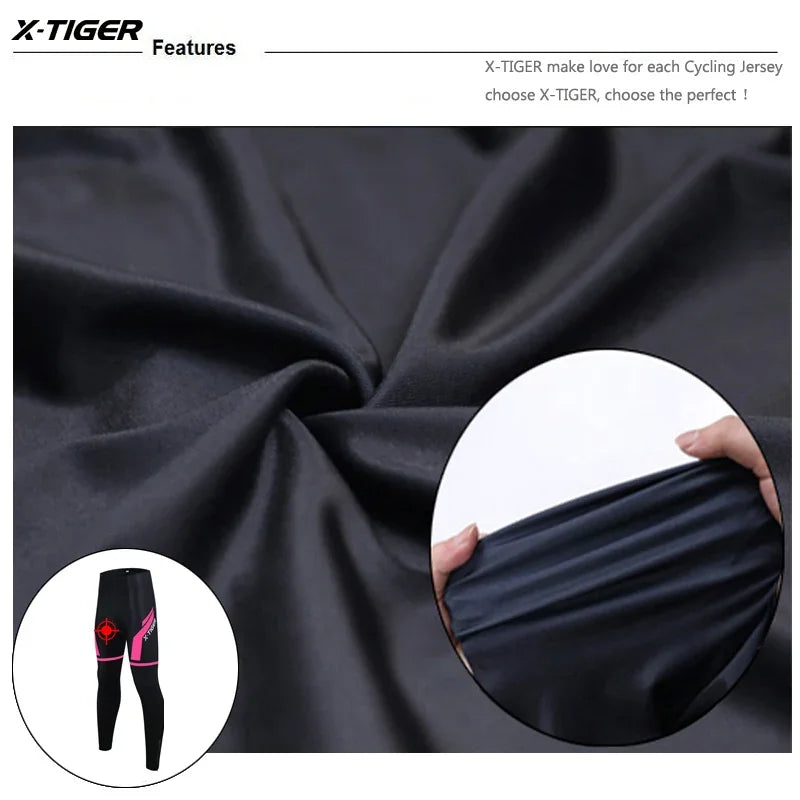 X-TIGER Women's 5D Gel Padded MTB Cycling Pants | Full Length