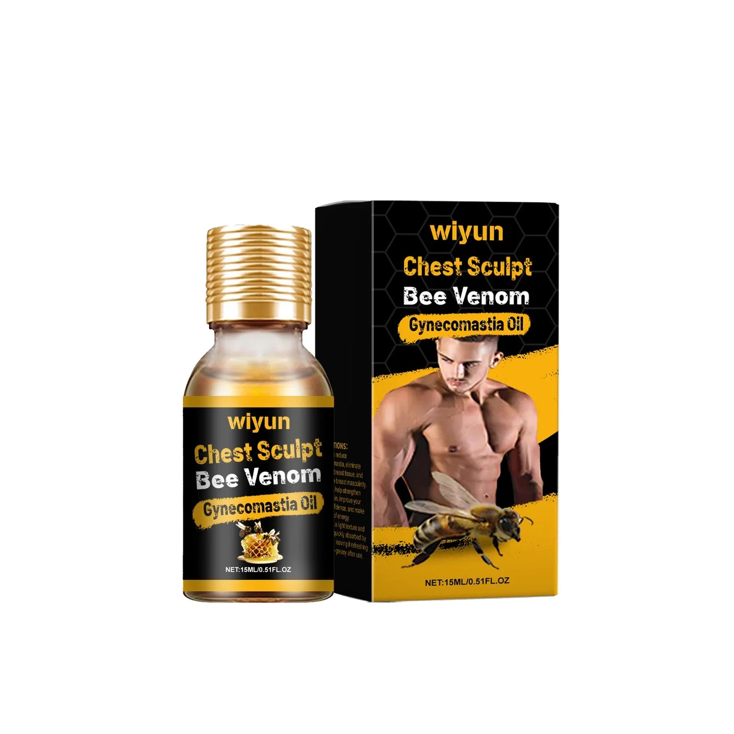 WIYUN Bee Venom Men's Chest Firming & Shaping Massage Oil