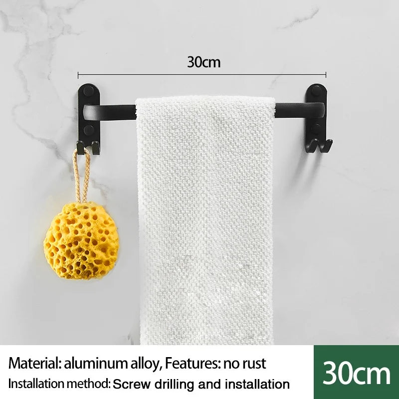 Wall-Mounted Aluminum Towel Rack | 1, 2 & 3 Bar Options