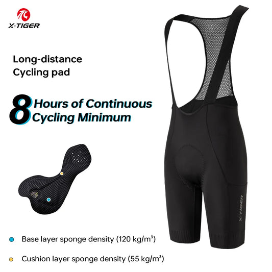X-TIGER Men's Cycling Bib Shorts | 120-Density Cushion MTB Road Cycling Bib Shorts Oasis Select
