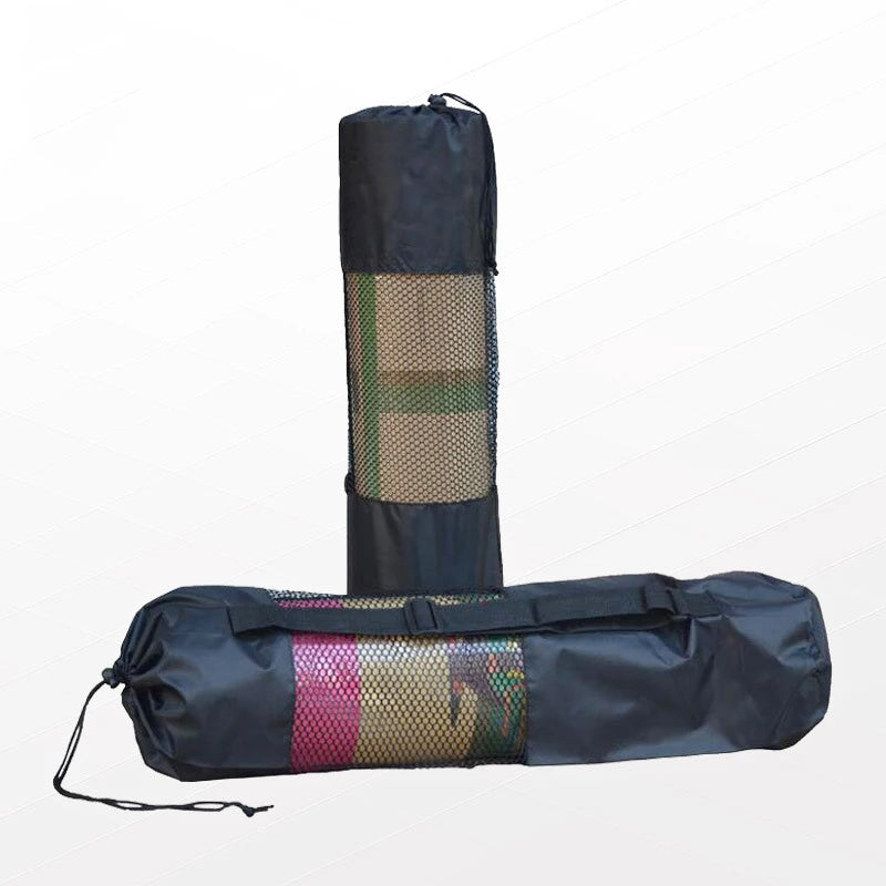 Nylon Mesh Yoga Mat Bag Carrier with Adjustable Strap Yoga Mat Carrier Peaceful Pleasures Health and Wellness