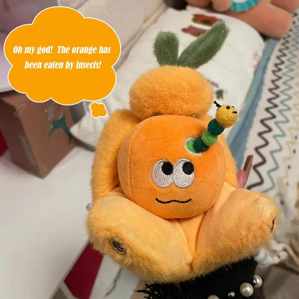 Cartoon Peeled Orange Plush Keychain – Cute Stuffed Fruit Toy
