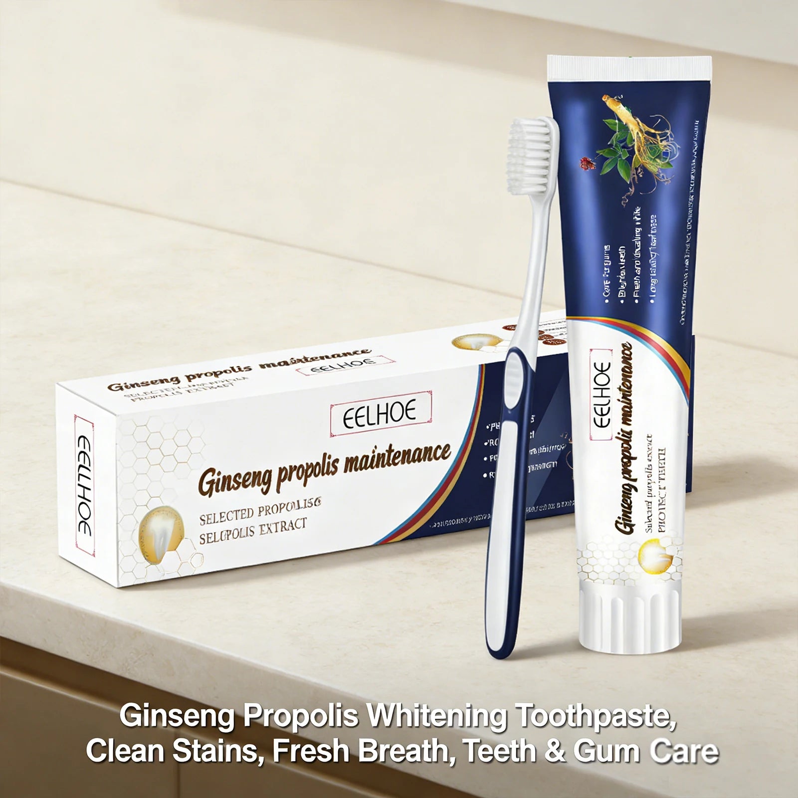 Ginseng Propolis Whitening Toothpaste Effectively Eliminating Bad Breath Remove Plaque Relieve Inflammations Gum Care Toothpaste Peaceful Pleasures Health and Wellness