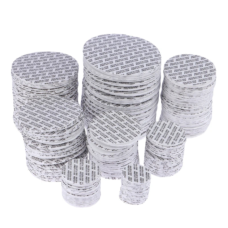 200Pcs Foam Pressure Sensitive Seal Liners for Jars & Bottles