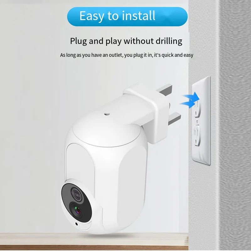 Tuya Wall Plug In Camera Wifi 360° 1080P Surveillance Home Security Protection Night Vision LED Lamp Light IP Cameras Peaceful Pleasures Health and Wellness